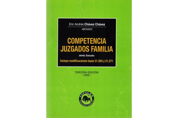 COMPETENCIA JUZGADOS FAMILIA - INCLUYE MODIFICACIONES LEYES 21.264 Y 21.271