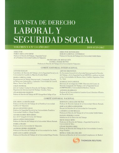REVISTA DE DERECHO LABORAL Y SEGURIDAD SOCIAL - VOLUMEN V - N°1 - AÑO 2017