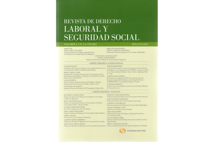 REVISTA DE DERECHO LABORAL Y SEGURIDAD SOCIAL - VOLUMEN V - N°4 - AÑO 2017