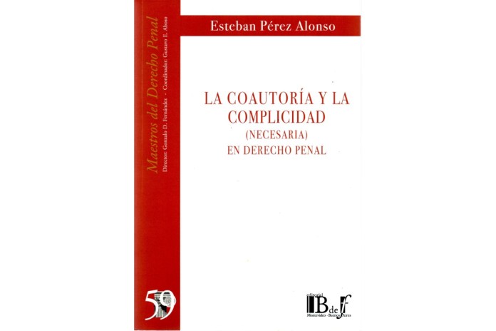 (59) LA COAUTORÍA Y LA COMPLICIDAD (NECESARIA) EN EL DERECHO PENAL