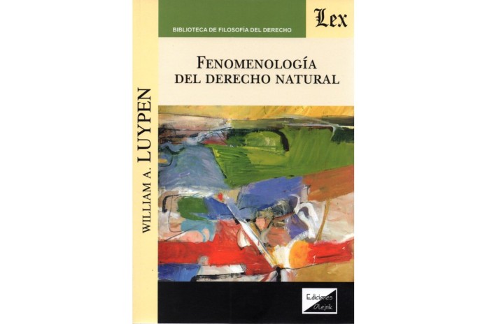 FENOMENOLOGÍA DEL DERECHO NATURAL