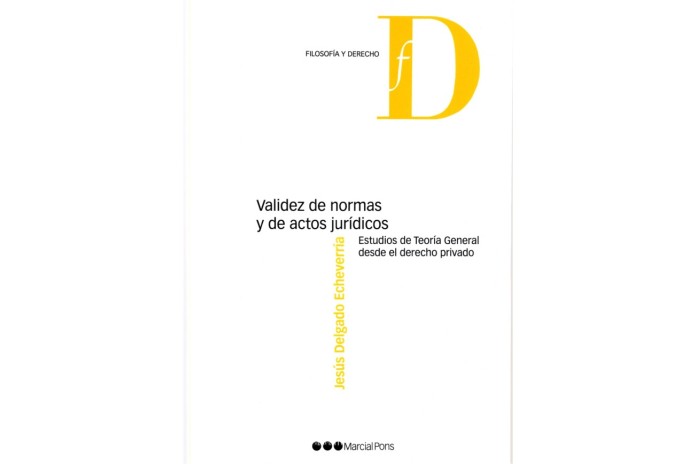 VALIDEZ DE NORMAS Y DE ACTOS JURÍDICOS - ESTUDIOS DE TEORÍA GENERAL DESDE EL DERECHO PRIVADO