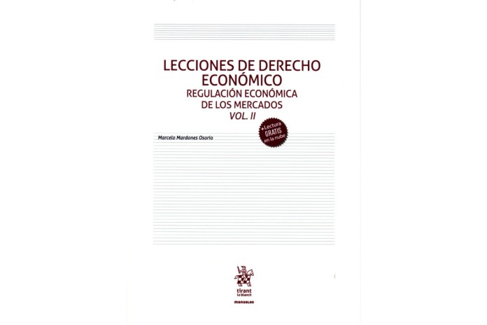 LECCIONES DE DERECHO ECONÓMICO - REGULACIÓN ECONÓMICA DE LOS MERCADOS - VOL. II
