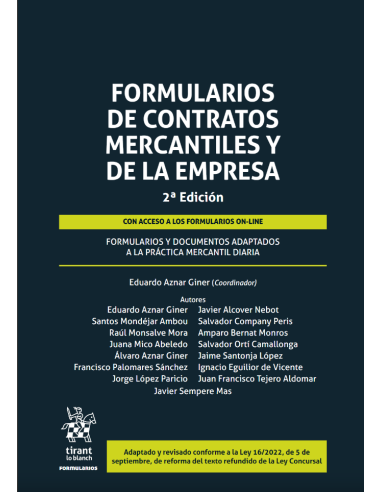 FORMULARIOS DE CONTRATOS MERCANTILES Y DE LA EMPRESA