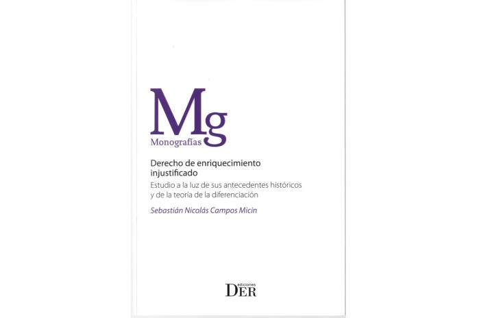 DERECHO DE ENRIQUECIMIENTO INJUSTIFICADO - ESTUDIO A LA LUZ DE SUS ANTECEDENTES HISTÓRICOS Y DE LA TEORÍA DE LA DIFERENCIACIÓN