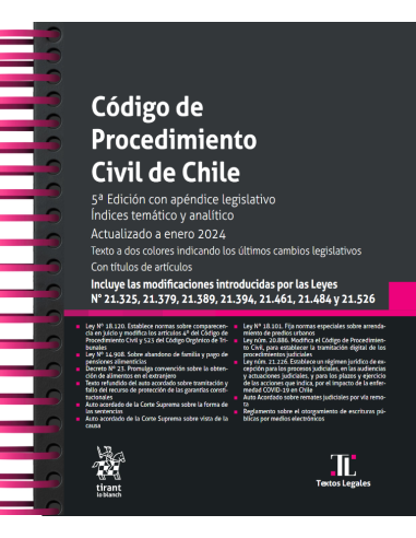 CÓDIGO DE PROCEDIMIENTO CIVIL DE CHILE 2024 TIRANT LO BLANCH