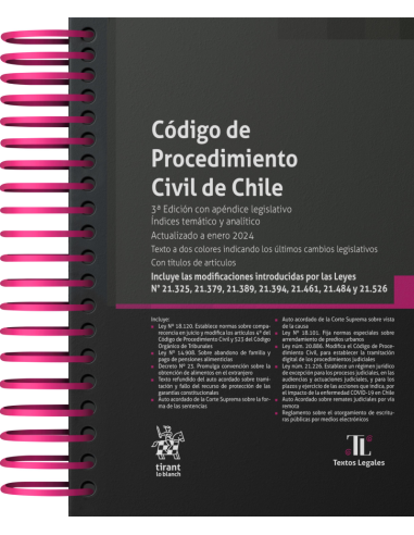 CÓDIGO DE PROCEDIMIENTO CIVIL DE CHILE 2024 TIRANT LO BLANCH