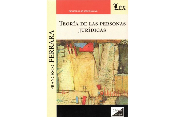 TEORÍA DE LAS PERSONAS JURÍDICAS