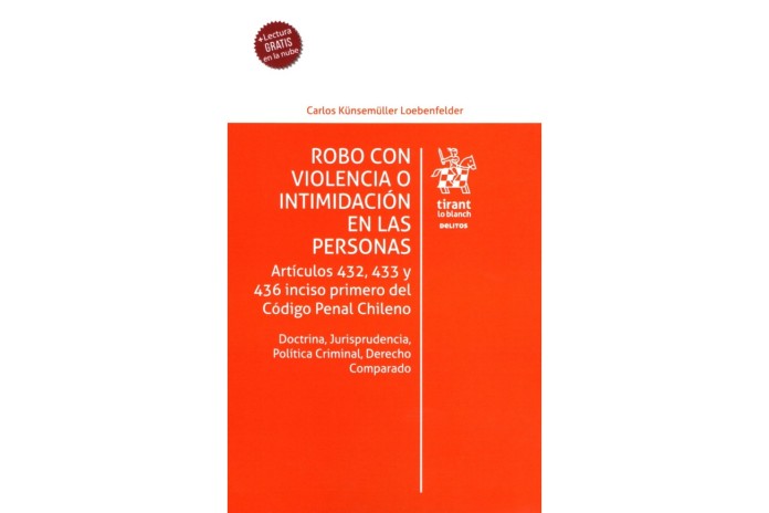 ROBO CON VIOLENCIA O INTIMIDACIÓN EN LAS PERSONAS - ARTÍCULOS 432, 433 Y 436 INCISO PRIMERO DE CÓDIGO PENAL CHILENO