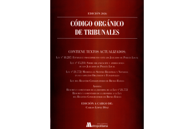 CÓDIGO ORGÁNICO DE TRIBUNALES - EDITORIAL METROPOLITANA - EDICIÓN 2026