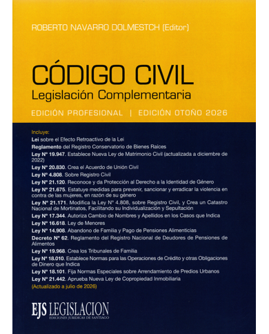 CÓDIGO CIVIL - LEGISLACIÓN COMPLEMENTARIA - 2026